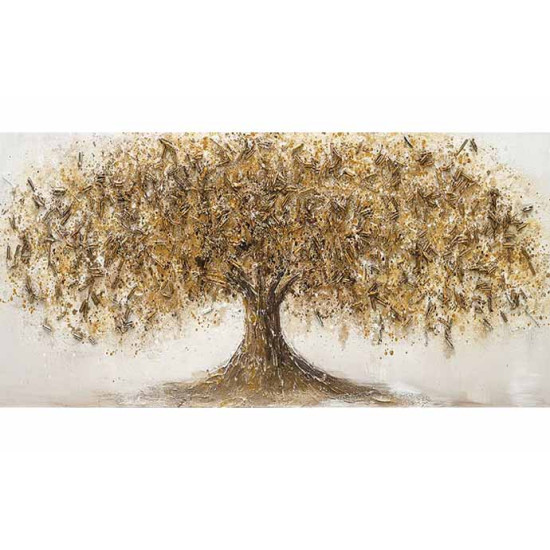 Μοντέρνος πίνακας ζωγραφικής 60*120 εκ. χρυσό δένδρο 30-156