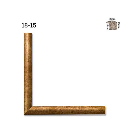 Κορνίζα ξύλινη 1,8 εκ. πομπέ σκουριασμένο χρυσό με σκιές 18-15