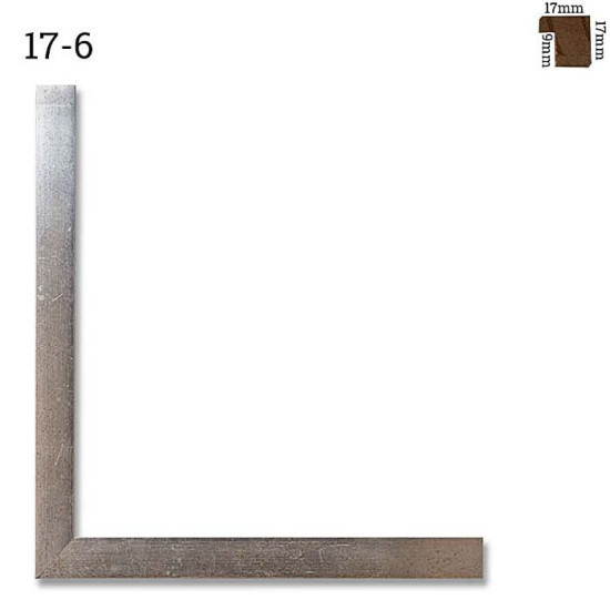 Κορνίζα ξύλινη 1,7 εκ. πλακέ φύλλο ασημί 17-6