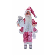 Άγιος Βασίλης 45*22*12 εκ. ροζ ύφασμα 0096364