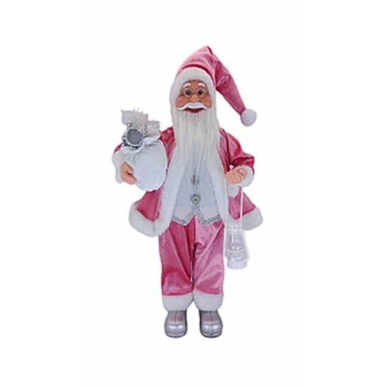 Άγιος Βασίλης 45*22*12 εκ. ροζ ύφασμα 0096364