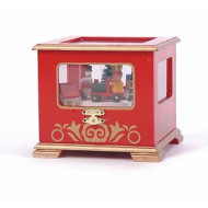 Χριστουγεννιάτικο μουσικό κουτί 12*14*14 εκ. κουρδιστό κόκκινο χρυσό 0115565