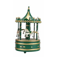 Μουσικό καρουζέλ 23,5*14 εκ. ξύλινο πράσινο χρυσό 0095950