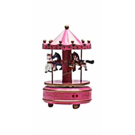 Μουσικό καρουζέλ 18*11 εκ. ξύλινο φούξια χρυσό 0095944