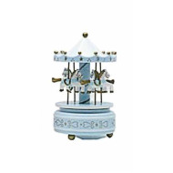 Μουσικό καρουζέλ 18*11 εκ. ξύλινο σιέλ χρυσό 0095947