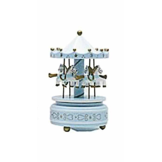 Μουσικό καρουζέλ 18*11 εκ. ξύλινο σιέλ χρυσό 0095947