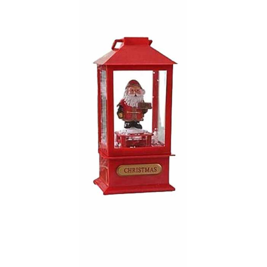 Χριστουγεννιάτικο φανάρι 19*9*9 εκ. μουσική φως Άγιος Βασίλης 0096312