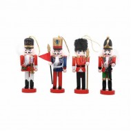 Χριστουγεννιάτικα στολίδια 12.5*4*3 εκ. σετ 4 τμχ. ξύλινοι καρυοθραύστες 80-30