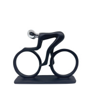 Διακοσμητικό αγαλματάκι 22*5*17 εκ. ποδηλάτης μαύρο νίκελ