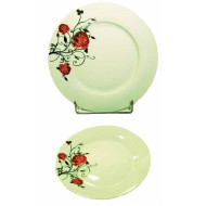 Σετ 7 τεμ. πάστας 27-19,5 εκ. λευκή πορσελάνη λουλούδια 13-03