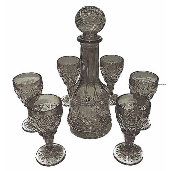 Σετ λικέρ 27*10 εκ. 12*6 εκ. καράφα με 6 ποτήρια γκρι 178