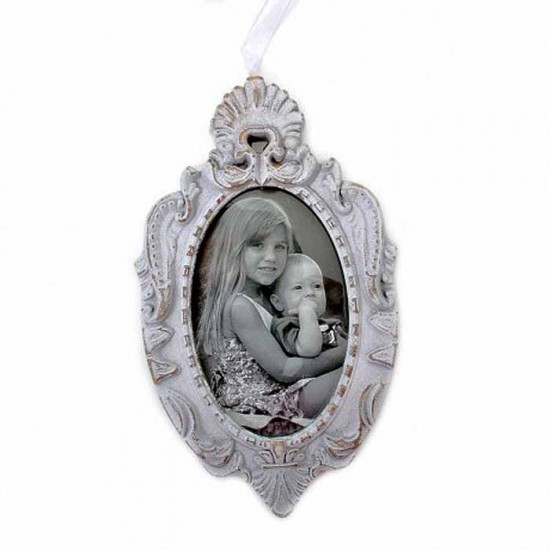 Κορνίζα ξύλινη οβάλ 24*14 εκ. για φώτο 10*15 εκ. καφέ λευκό 16-021