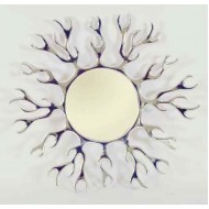 Καθρέφτης μεταλλικός 70 εκ. ακτίνες ασημί 5425