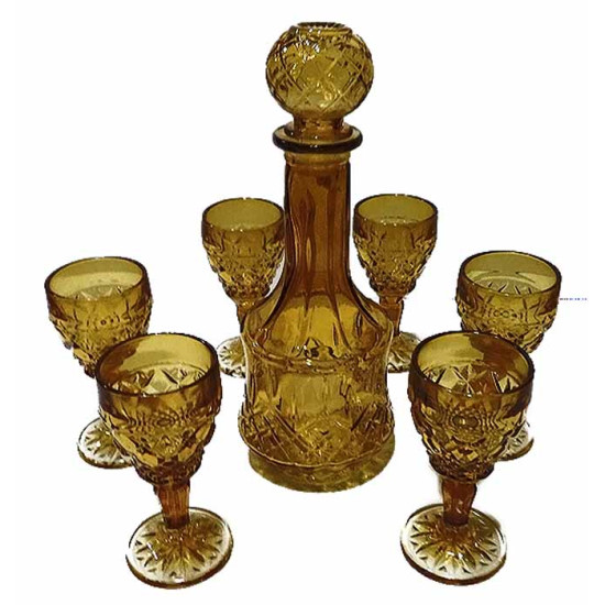 Σετ λικέρ 27*10 εκ. 12*6 εκ. καράφα με 6 ποτήρια μελί 176