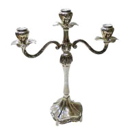 κηροπήγιο 44*37*14 εκ. επάργυρο σκαλιστό 3 κεριά 96