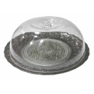 Τουρτιέρα 33*15 εκ. ασημί ακρυλικό καπάκι 37-16