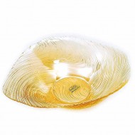 Πιατέλα βαθιά 10*32*26 εκ. μελί ανάγλυφο γυαλί 24-510