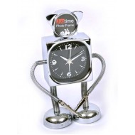 Ρολόι επιτραπέζιο 18*18*4 εκ. μεταλλικό ινοχ 21-004