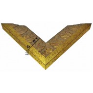 Ξύλινη κορνίζα 6 εκ. χρυσή σκαλιστά φύλλα 184-248-100