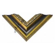 Κορνίζα ξύλινη 6,8 εκ. χρυσό μαύρο ασημί σκάλισμα 1594