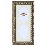 Κορνίζα τοίχου 18*36 εκ. για 2 φώτο 9*12 εκ. ξύλινη ασημί σκαλιστή 3256Α2