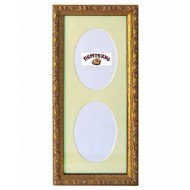 Κορνίζα τοίχου 16*34 εκ. για 2 φώτο 9*12 εκ. ξύλινη χρυσή αντικέ 9752