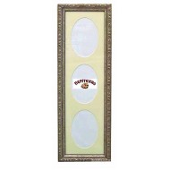 Κορνίζα τοίχου 16*48 εκ. για 3 φώτο 9*12 εκ. ξύλινη ασημί αντικέ 9743