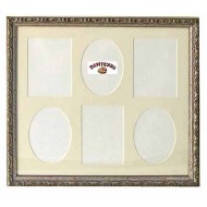 Κορνίζα τοίχου 35*40 εκ. για 6 φώτο 9*12 εκ. ξύλινη ασημί αντικέ 9746