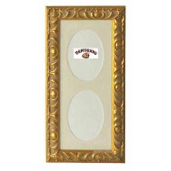 Κορνίζα τοίχου 36*18 εκ. για 2 φώτο 9*12 εκ. ξύλινη χρυσή σκαλιστή 325602