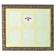 Κορνίζα τοίχου 37*42 εκ. για 6 φώτο 9*12 εκ. ξύλινη ασημί σκαλιστή 3256Α6