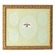 Κορνίζα τοίχου 37*42 εκ. για 5 φώτο 15*20 εκ. 9*12 εκ. ξύλινη χρυσή σκαλιστή 325605