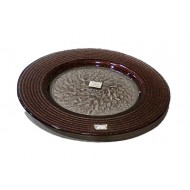 Διακοσμητική πιατέλα 28 εκ.καφέ γυαλί 18-84