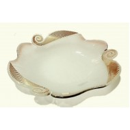 Διακοσμητική πιατέλα 4*32 εκ. fusing λευκή καφέ 18-81