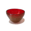 Bowl 13*20 cm. red blown glass 10-49