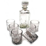 Σετ ουίσκι 24*9*9 εκ. 8,3*7,5 εκ. καράφα με 6 ποτήρια λευκά 184