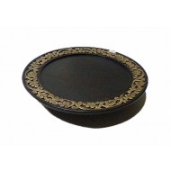 Διακοσμητική πιατέλα 6*32 εκ. ξύλινη σκαλιστή με πόδι 40-06