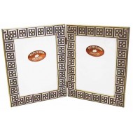 Κορνίζα για 2 φώτο 20*25 εκ. ξύλινη σκαλιστή αντικέ ασημί 0874-22025