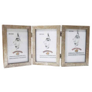 Κορνίζα για 3 φωτογραφίες 10*15 εκ. ασημί αντικέ 199-20-31015