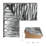 Κορνίζα ξύλινη 10 εκ. ασημί ανάγλυφη 879-02