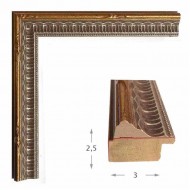 Κορνίζα ξύλινη 3 εκ. ασημόχρυση σκαλιστή 624-02