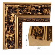 Κορνίζα ξύλινη 8,2 εκ. παλαιωμένη χρυσή σκαλιστή 405-11