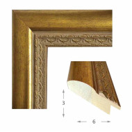 Κορνίζα ξύλινη 6 εκ. σκαλιστή χρυσό παλαιωμένο 452-11