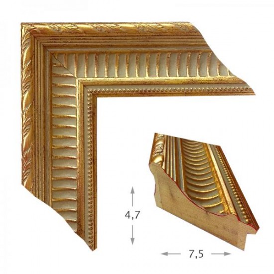 Κορνίζα ξύλινη 7,5 εκ. κίονας χρυσός 871-91