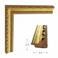 Κορνίζα ξύλινη 3,3 εκ. χρυσή σκαλιστή 965-01