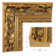 Κορνίζα ξύλινη 8,2 εκ. παλαιωμένη χρυσή σκαλιστή 405-01