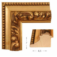 Κορνίζα ξύλινη 8,5 εκ. με βάθος 4,7 εκ. χρυσή σκαλιστή 475-11