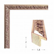 Κορνίζα ξύλινη 1,8 εκ. ασημόχρυση σκαλιστή 371-32