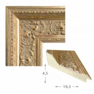 Κορνίζα ξύλινη 10,3 εκ. σκαλιστή χρυσή 415-01