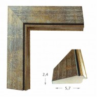 Κορνίζα ξύλινη 5,70 εκ. γκρι χρυσό 070-02
