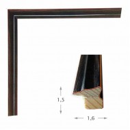 Κορνίζα ξύλινη 1,6 εκ. μαύρη πορτοκαλί ρίγα 085-07